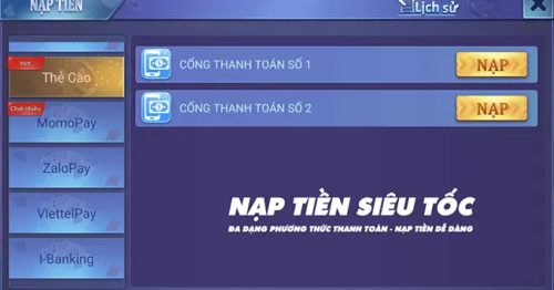 Hướng dẫn nạp tiền là một vấn đề luôn dành nhiều sự chú ý của anh em game thủ